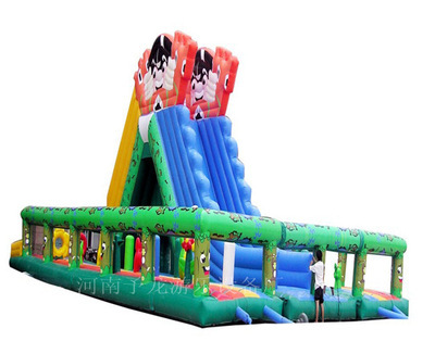 專業供應新世紀樂園氣模玩具 大中小型充氣蹦床與充氣大滑梯，項城市水寨予龍游樂設備廠引領游樂新風尚